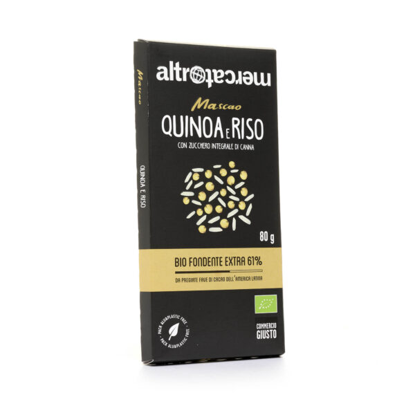 Cioccolato Mascao fondente extra con quinoa e riso 80gr